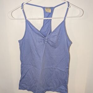 Lavender Racer back Tank with Button Detail
